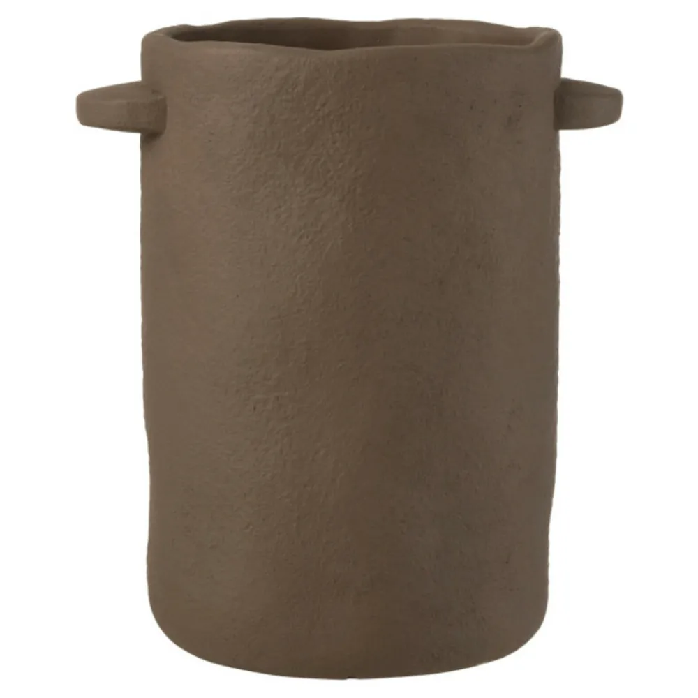 Paris Prix - Vase allongé en ciment "gustave" 30cm marron foncé Best