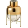 Paris Prix Vases Et Coupes | - Vase cylindrique sur pied "arnaud" 33cm or