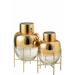 Paris Prix Vases Et Coupes | - Vase cylindrique sur pied "arnaud" 33cm or