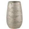 Paris Prix - Vase déco "irrégulier rugueux" 31cm argent
