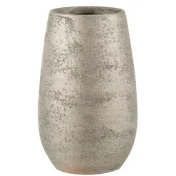 Paris Prix - Vase déco "irrégulier rugueux" 31cm argent