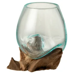 Paris Prix - Vase déco sur pied "gamal" 13cm transparent Clearance