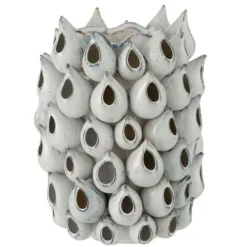 Paris Prix - Vase design "anémone céramique" 32cm bleu