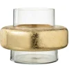 Paris Prix - Vase design "bague" 33cm or & transparent Outlet