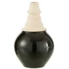 Paris Prix Vases Et Coupes | - Vase design "col haut" 26cm noir & beige