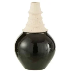 Paris Prix Vases Et Coupes | - Vase design "col haut" 26cm noir & beige
