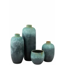 Paris Prix - Vase design en céramique "vintage" 93cm bleu Outlet