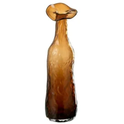Paris Prix - Vase design en verre "eclosion" 33cm marron New