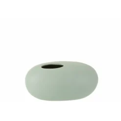Paris Prix - Vase design "ovale céramique" 25cm vert pastel Clearance