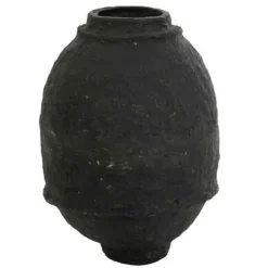 Paris Prix - Vase design "papier mâché" 60cm noir New