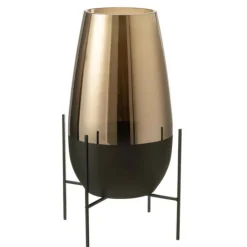 Paris Prix Vases Et Coupes | - Vase en verre design "milan" 48cm or & noir