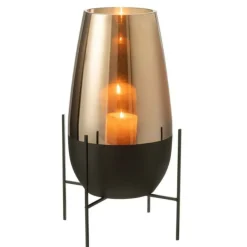 Paris Prix Vases Et Coupes | - Vase en verre design "milan" 48cm or & noir