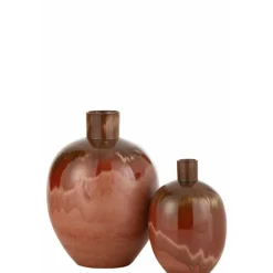 Paris Prix - Vase ovale en céramique "aline" 46cm rouge