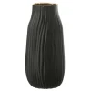 Paris Prix Vases Et Coupes | - Vase à rainures en verre "louis" 26cm noir