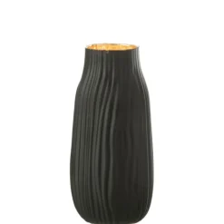 Paris Prix Vases Et Coupes | - Vase à rainures en verre "louis" 26cm noir