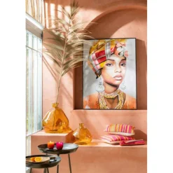 Paris Prix - Vase rond design en verre "laura" 35cm ocre Outlet