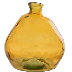 Paris Prix Vases Et Coupes | - Vase rond design en verre "laura" 47cm ocre