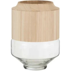 Paris Prix - Vase rond design "galupa" 30cm marron clair Outlet
