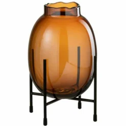 Paris Prix Vases Et Coupes | - Vase sur pied design "tonato" 25cm marron & noir
