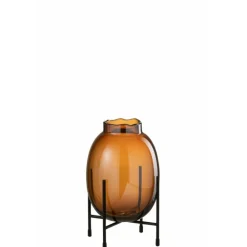 Paris Prix Vases Et Coupes | - Vase sur pied design "tonato" 25cm marron & noir