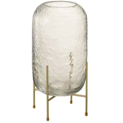 Paris Prix - Vase sur pied en verre "pieto" 30cm transparent Hot
