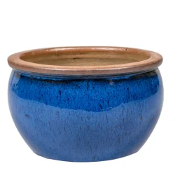 Passion for pottery Pots Et Jardinières | - Pot de fleurs Bonn en grès émaillé, coloris bleu - D.45xH.26cm