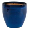 Passion for pottery Cache-Pots Et Bacs D'Intérieur|Pots Et Jardinières | - Pot émaillé en grès Corsica 01H Bleu aqua - D.31xH.30,5cm
