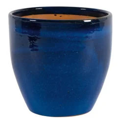 Passion for pottery Cache-Pots Et Bacs D'Intérieur|Pots Et Jardinières | - Pot émaillé en grès Corsica 01H Bleu aqua - D.31xH.30,5cm