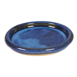 Passion for pottery Cache-Pots Et Bacs D'Intérieur|Pots, Jardinières Et Carrés Potagers | - Soucoupe bord en grès émaillé, aqua bleu Ø 24 cm