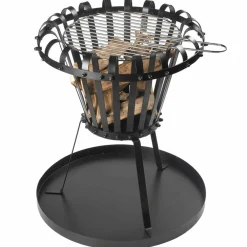 Perel - Brasero avec bac à cendres rond noir bb650 Clearance