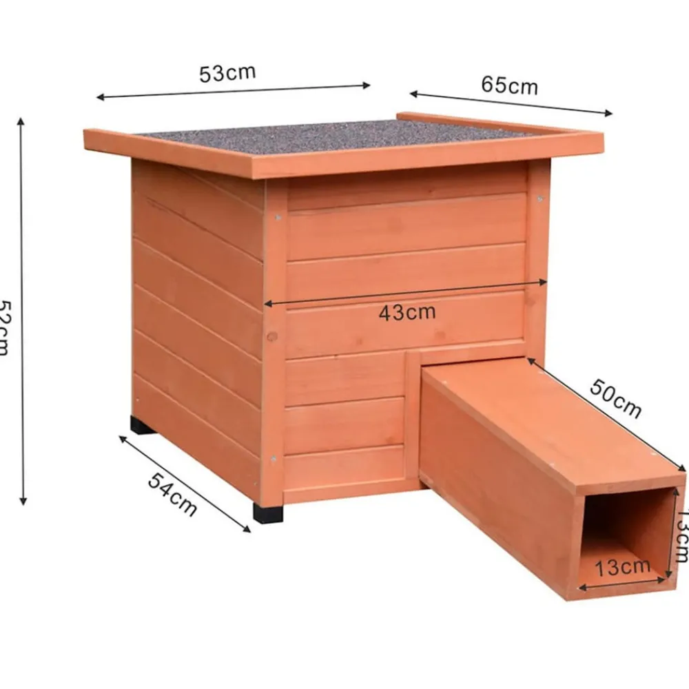 @pet - maison hérisson xl 53x65x52cm bois marron