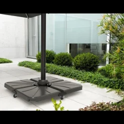NA Pied pour parasol deporté - Cadre métallique sur roulettes 10kg