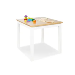 Pinolino - Table enfant fenna en bois blanc naturel 57x57cm - design élégant et fonctionnel Outlet