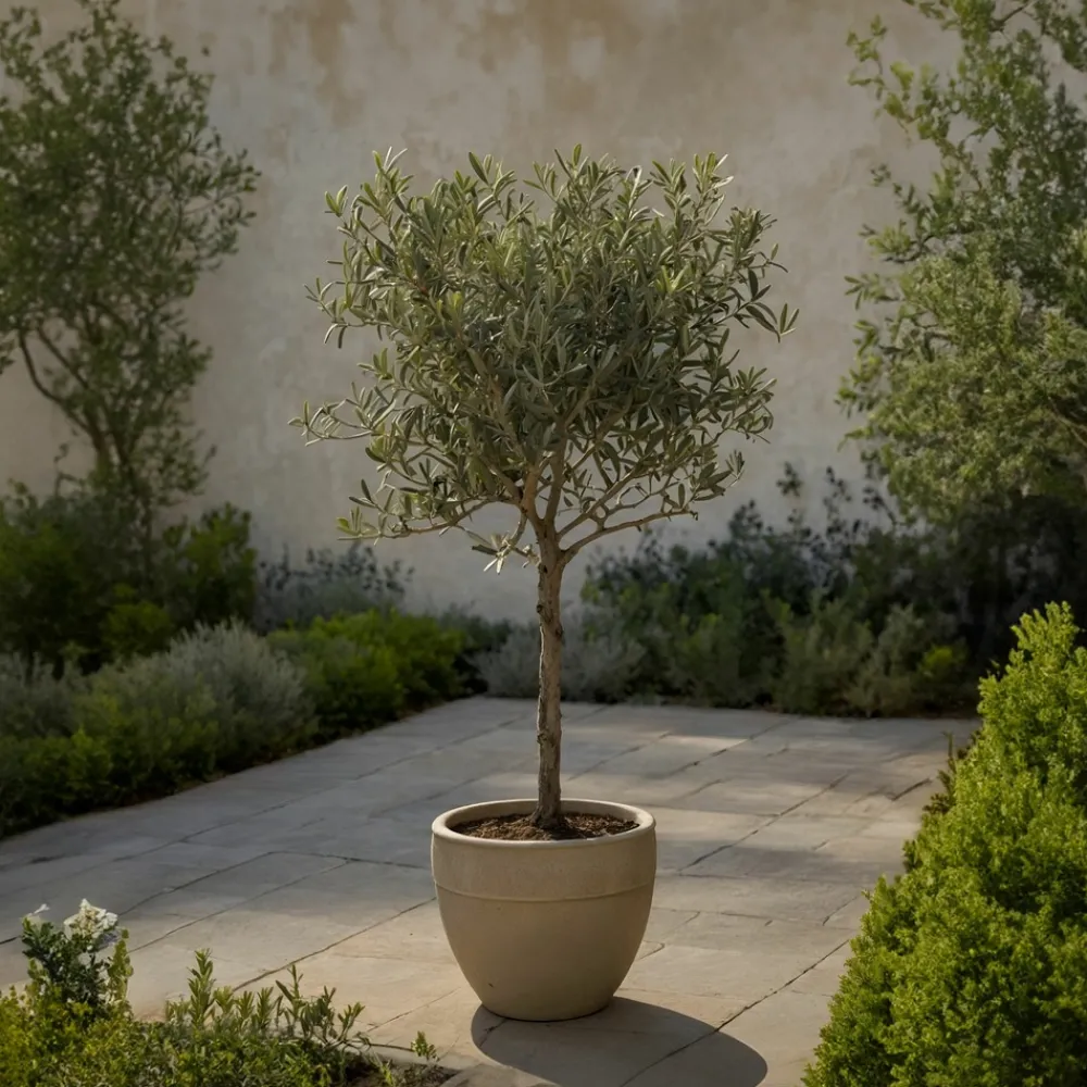 Plant In A Box Plantes Méditerranéennes | - Olivier - olea europaea - hauteur 80-90cm - ⌀19cm