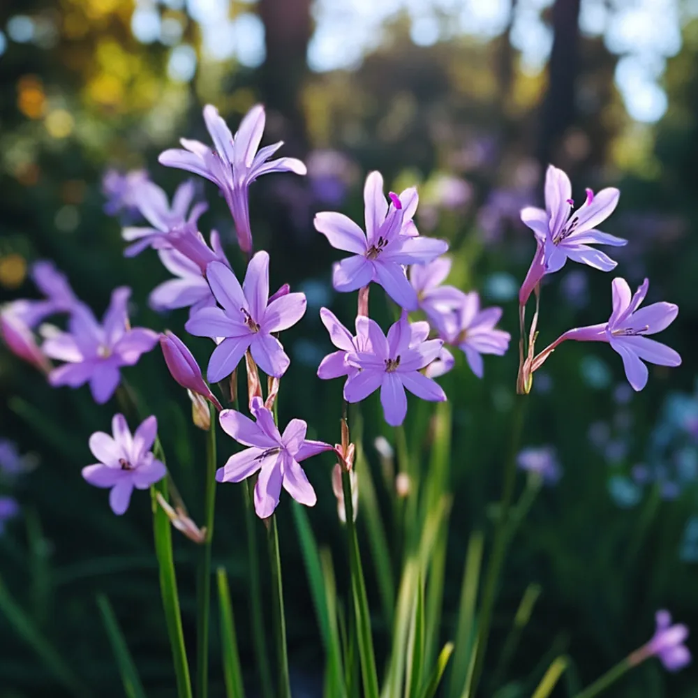 Plant In A Box Fleurs De Saison | - Tulbaghie - set de 3 - tulbaghia violacea - hauteur 15-25cm - ⌀9cm