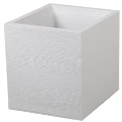 Poetic - Bac carré Graphit en polypropylène blanc cérusé - 39,5x39,5x43,5 cm Clearance