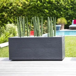 Poetic - Jardinière graphit en plastique gris anthracite - 99,5x39x43 cm Outlet