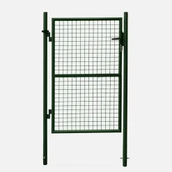 NA Chauffage D’Extérieur | Portillon de jardin en métal vert. Double sens d'ouverture. Avec serrure.150x87cm