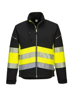 Portwest Vêtements | - Veste softshell pw3 haute visibilité classe 1 couleur : noir/jaune taille xxl -