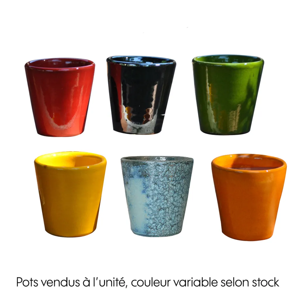 Poterie d'albi - Pot d'intérieur Iliade, coloris mix Ø 10 x H. 10 cm Discount