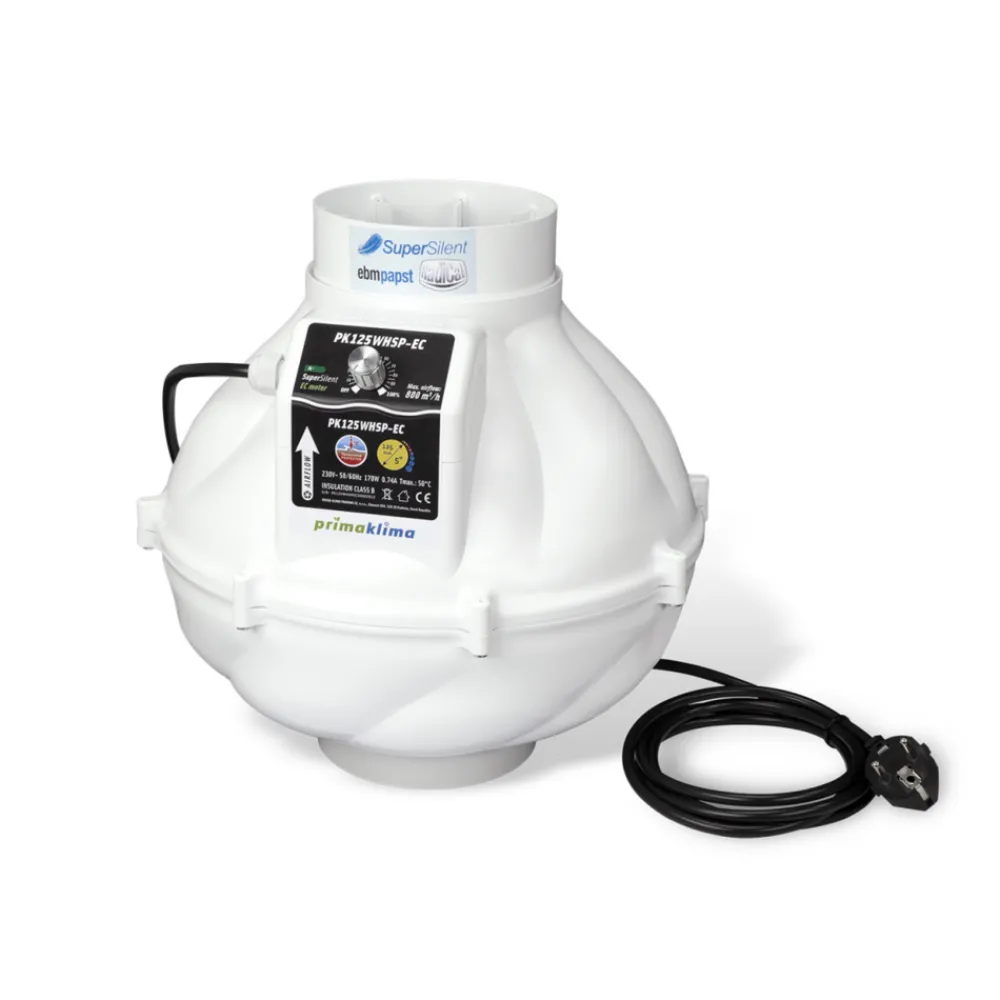 Prima Klima - Extracteur d'air ec whsp - 800 m3/h - 1 vitesse - diamètre 125mm Clearance