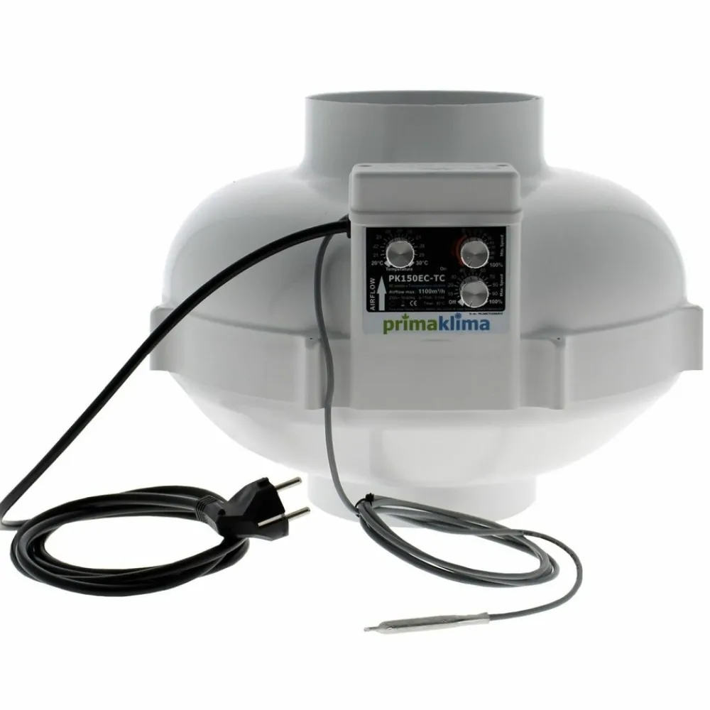 Prima Klima Outils De Jardinage Et Accessoires | - Extracteur primaklima ec - ø 150mm - thermo control - 1100m3/h