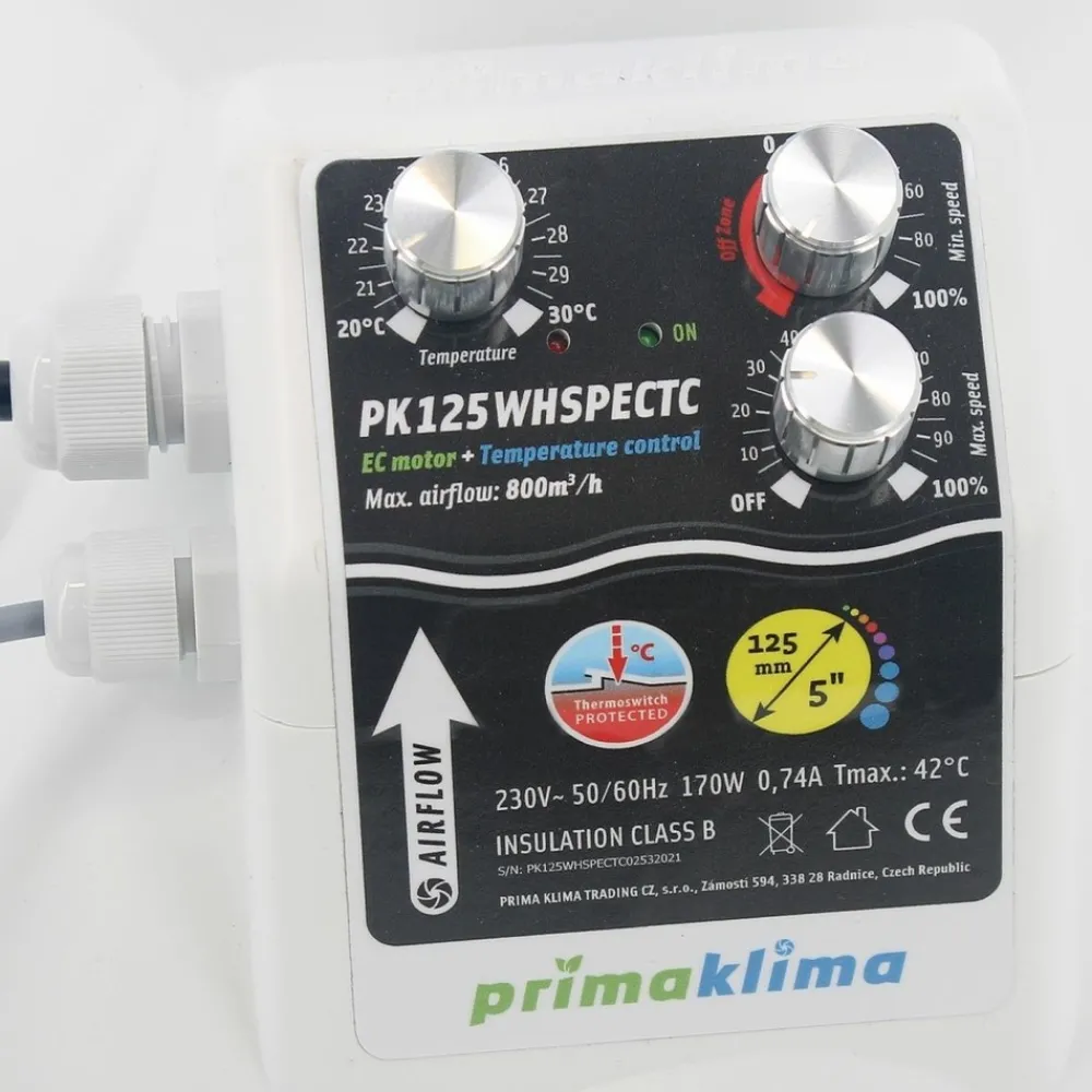 Prima Klima Outils De Jardinage Et Accessoires | - Extracteur ec whsp insono ø125mm thermocontrol