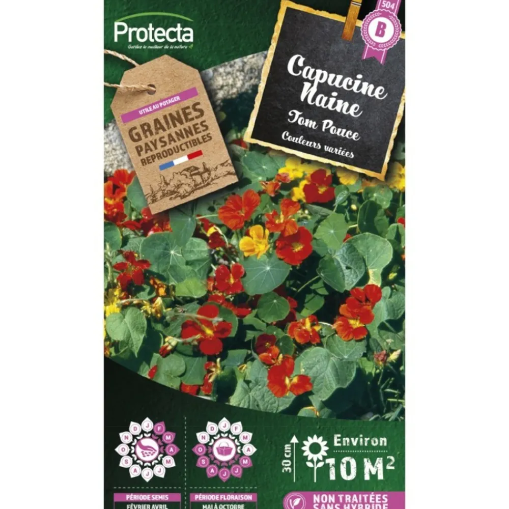 Protecta Graines De Légumes Et Aromatiques | - Graines paysannes - capucine naine tom pouce