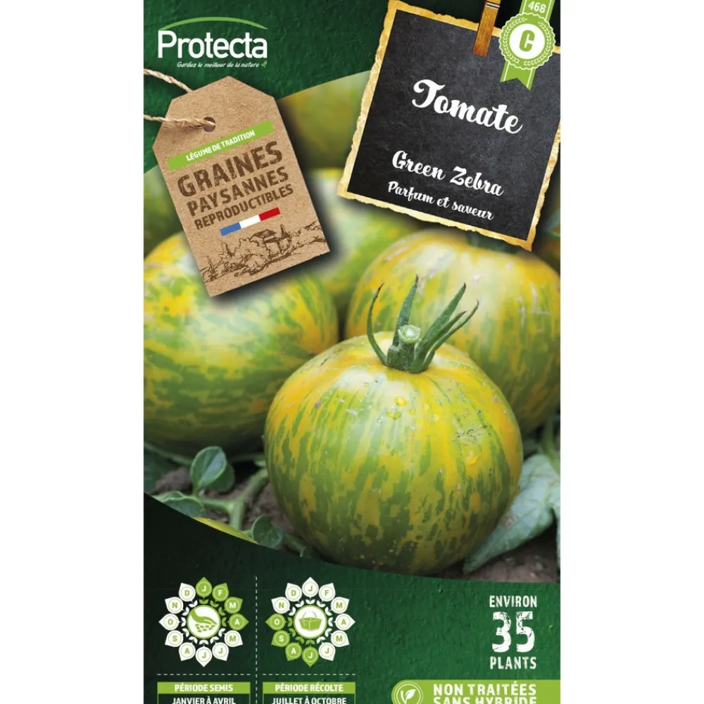 Protecta Graines De Légumes Et Aromatiques | - Graines paysannes - tomate green zebra