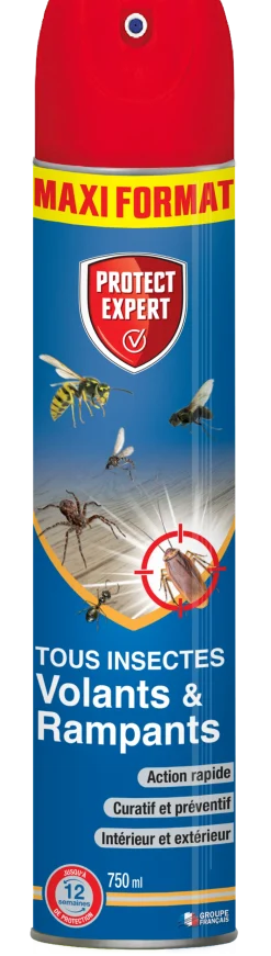 Protect Expert - Anti insectes volants & rampants - action choc & rapide - intérieur & extérieur - 750ml Clearance