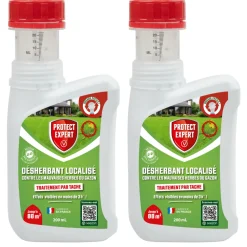 Protect Expert - 2 désherbants concentrés localisés contre les mauvaises herbes du gazon - 2x200ml - soit 176m² - non sélectif Best