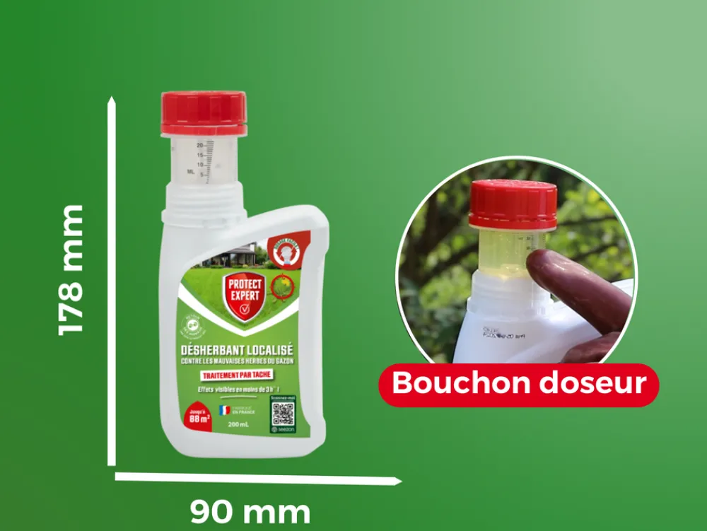 Protect Expert - 2 désherbants concentrés localisés contre les mauvaises herbes du gazon - 2x200ml - soit 176m² - non sélectif Best