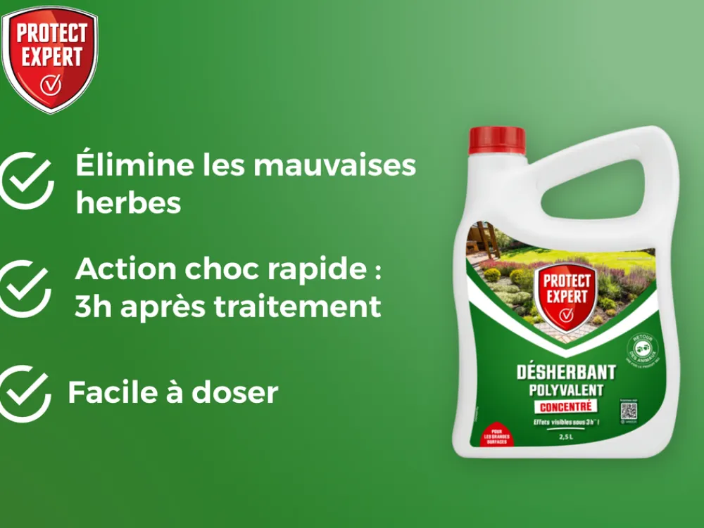 Protect Expert - désherbant polyvalent concentré - effets visibles en 3h - 2,5l - jusqu鈥² traités - bidon doseur proherbio25n Clearance