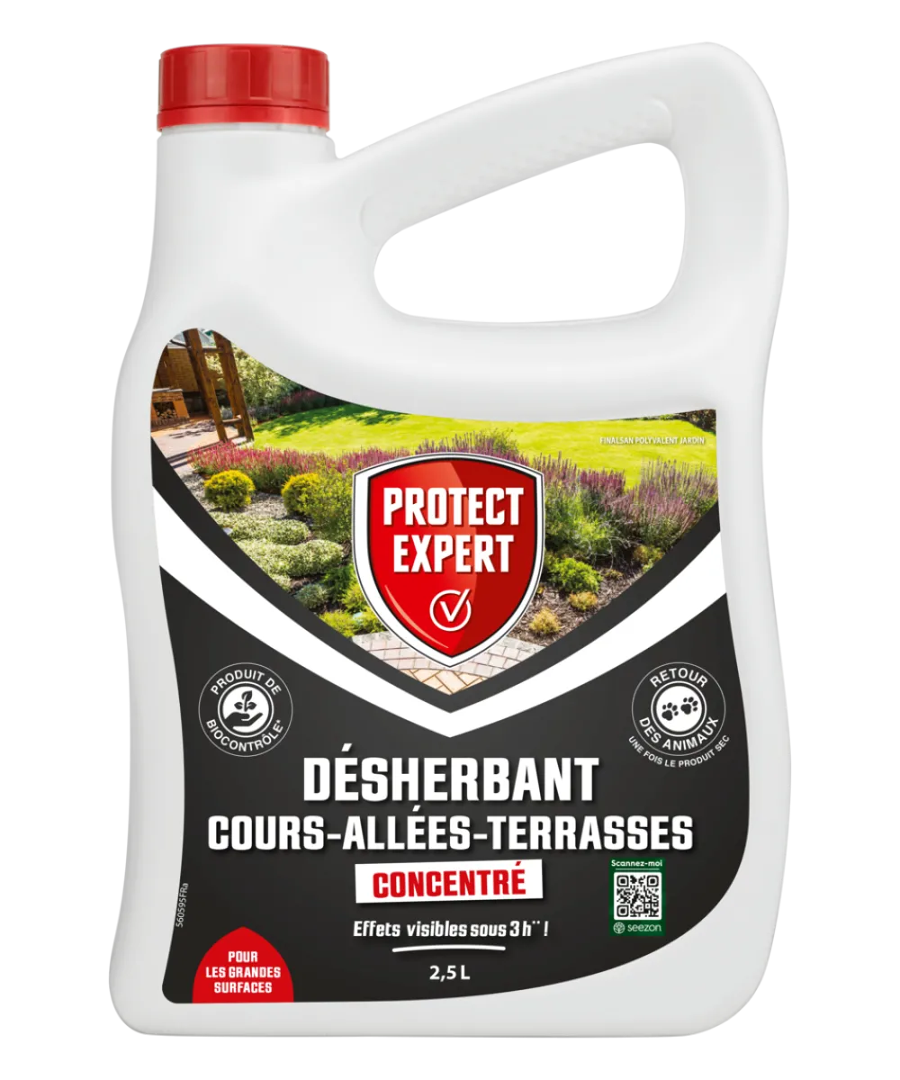 Protect Expert - désherbant concentré - cours allées terrasses - effets visibles sous 3h - 2,5l - jusqu鈥² traités procour25n Online